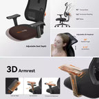 Sedia da ufficio ergonomica Newtral - Nera