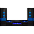 AMERLIFE Modern Highgloss Fireplace Entertainment Center Set