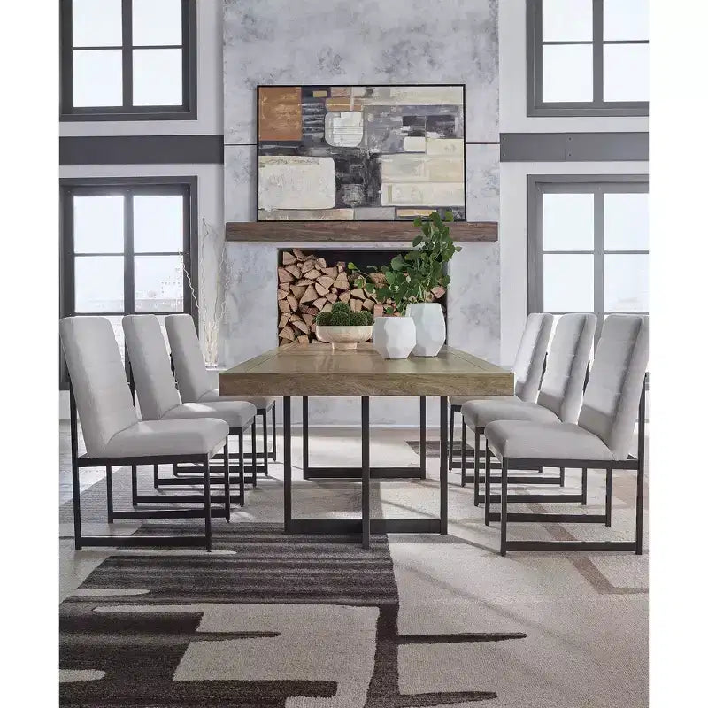 Signature Design by Ashley Sedie da pranzo moderne imbottite Tomtyn, set da 2, beige