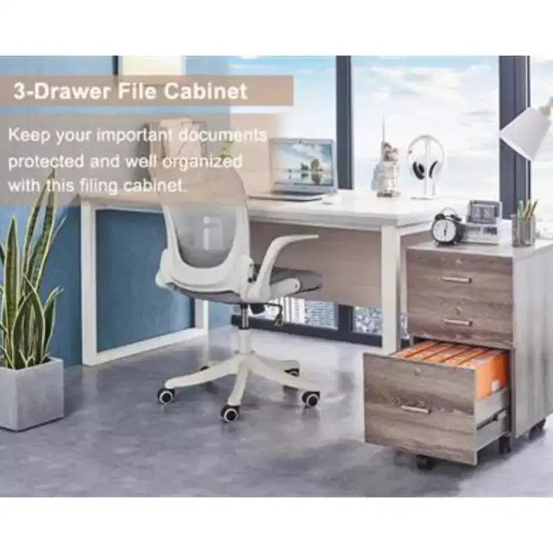 Mobile archivio verticale Karl Home a 3 cassetti in MDF grigio, larghezza 40 cm