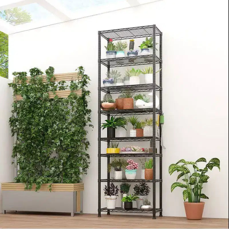 Karl Home 8 Tier Heavy Duty Adjustable Metal Traneka 70.87inch H Wire Shelving Unit With Wheels 1344 LBS NSF