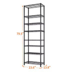Karl Home Étagère métallique robuste à 8 niveaux avec roues Traneka 180 cm (70,87 po) H, capacité 610 kg (1344 lb), certifiée NSF