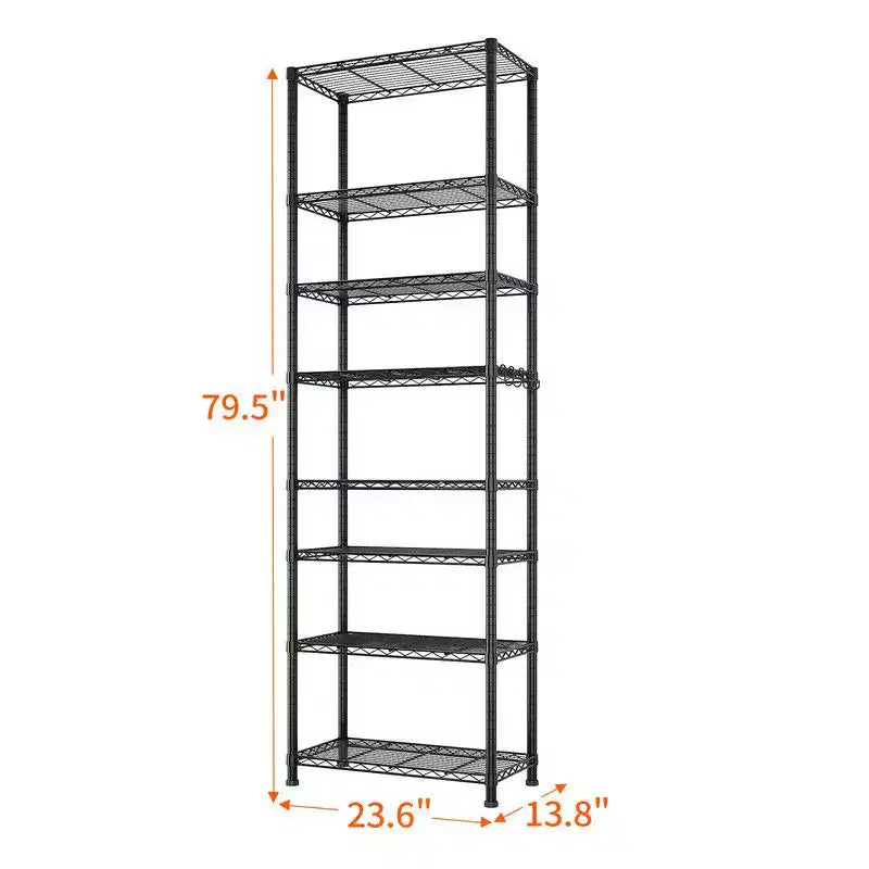 Karl Home Étagère métallique robuste à 8 niveaux avec roues Traneka 180 cm (70,87 po) H, capacité 610 kg (1344 lb), certifiée NSF