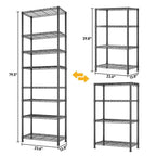 Karl Home Étagère métallique robuste à 8 niveaux avec roues Traneka 180 cm (70,87 po) H, capacité 610 kg (1344 lb), certifiée NSF