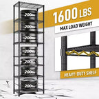 Karl Home Étagère métallique robuste à 8 niveaux avec roues Traneka 180 cm (70,87 po) H, capacité 610 kg (1344 lb), certifiée NSF