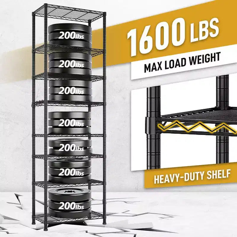 Karl Home Étagère métallique robuste à 8 niveaux avec roues Traneka 180 cm (70,87 po) H, capacité 610 kg (1344 lb), certifiée NSF