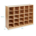 ECR4Kids Mobile 25 Cesti Contenitore Armadietto, 5x5, Arredo per Classe, Naturale