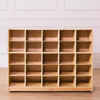 ECR4Kids Mobile 25 Cesti Contenitore Armadietto, 5x5, Arredo per Classe, Naturale