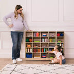 ECR4Kids Mobile 25 Cesti Contenitore Armadietto, 5x5, Arredo per Classe, Naturale