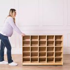 ECR4Kids Mobile 25 Cesti Contenitore Armadietto, 5x5, Arredo per Classe, Naturale