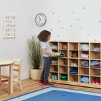 ECR4Kids Mobile 25 Cesti Contenitore Armadietto, 5x5, Arredo per Classe, Naturale
