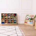 ECR4Kids Mobile 25 Cesti Contenitore Armadietto, 5x5, Arredo per Classe, Naturale