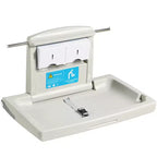 VEVOR Wall-Mounted Baby Changing Station, Horizontal Foldable Diaper Change Table with Safety Straps and Hanging Rods, Use in Commercial Bathrooms