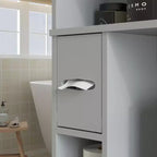 HOMCOM Armadietto da Bagno Salvaspazio Sopra il Water, Mobile Bagno con 2 Ante, Porta Carta Igienica, Organizzatore per Bagno Verticale Indipendente