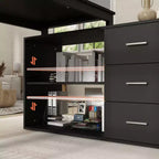 Scrivania da Ufficio a Pedistallo Singolo Famapy: Postazione di Lavoro Modulare con Organizzatore a 3 Cassetti, Ripiano Aperto e Spazio di Archiviazione Regolabile Scrivania per Computer per l'Home Office