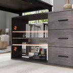 Scrivania da Ufficio a Pedistallo Singolo Famapy: Postazione di Lavoro Modulare con Organizzatore a 3 Cassetti, Ripiano Aperto e Spazio di Archiviazione Regolabile Scrivania per Computer per l'Home Office