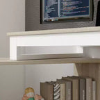 Scrivania da Ufficio a Pedistallo Singolo Famapy: Postazione di Lavoro Modulare con Organizzatore a 3 Cassetti, Ripiano Aperto e Spazio di Archiviazione Regolabile Scrivania per Computer per l'Home Office