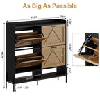 Meuble à chaussures avec 4 tiroirs basculants - Organisateur de rangement de chaussures autoportant pour l'entrée, Organisateur de chaussures avec séparation sec et humide et pieds en métal