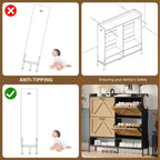 Meuble à chaussures avec 4 tiroirs basculants - Organisateur de rangement de chaussures autoportant pour l'entrée, Organisateur de chaussures avec séparation sec et humide et pieds en métal