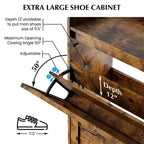 Meuble à chaussures avec 4 tiroirs basculants - Organisateur de rangement de chaussures autoportant pour l'entrée, Organisateur de chaussures avec séparation sec et humide et pieds en métal