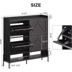 Meuble à chaussures avec 4 tiroirs basculants - Organisateur de rangement de chaussures autoportant pour l'entrée, Organisateur de chaussures avec séparation sec et humide et pieds en métal