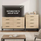 Comò Alto 38.6", Cassettiera a 4 Cassetti per Camera da Letto, Armadio in Legno, Contenitore Autoportante, per Soggiorno, Camera da Letto