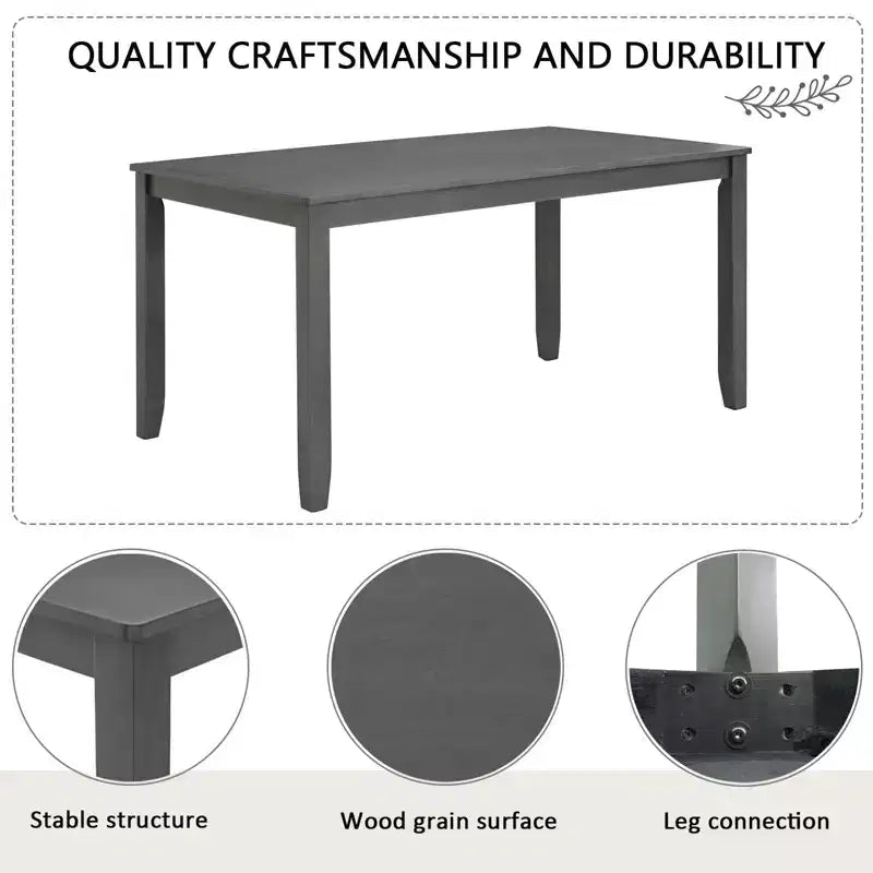 Set da Pranzo da 6 Pezzi con Panca e Sedie, Set da Tavolo da Pranzo in Legno per 6 Persone, Set da Tavolo da Pranzo Moderno per 6 Persone per Sala da Pranzo, Cucina