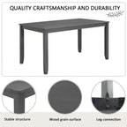 Set da Pranzo da 6 Pezzi con Panca e Sedie, Set da Tavolo da Pranzo in Legno per 6 Persone, Set da Tavolo da Pranzo Moderno per 6 Persone per Sala da Pranzo, Cucina