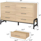 Cassettiera a 6 cassetti, Porta TV, Cassettiera spaziosa indipendente in legno per soggiorno, camera da letto, ingresso