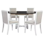 Set da pranzo allungabile Whisen da 5 pezzi per 4 persone, tavolo da pranzo rotondo per 4 persone con sedie imbottite