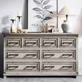 8 Drawer Dresser for Bedroom, Vintage Storage Cabinet/TV Stand, Rustic Wooden Chest of Drawers, Living Room, Hallway