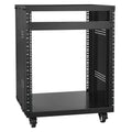 VEVOR 12U AV Rack Stand, 500 lbs Capacity, Network Stereo Recording Studio Rack with Lockable Caster Wheels Round & Square Holes, Special Vents
