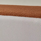 Divano Sezionale Modulare a 5 Posti, in Tessuto di Lana d'Agnello con Chaise Longue Rimovibile, Dimensioni per Appartamento