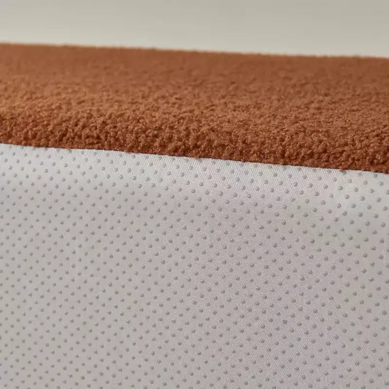 Divano Sezionale Modulare a 5 Posti, in Tessuto di Lana d'Agnello con Chaise Longue Rimovibile, Dimensioni per Appartamento