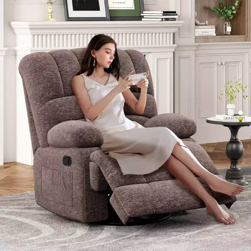 Recliner Sofa for Living Room Chair for Adults, Brown