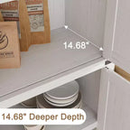 Credenza ad arco libreria alta 71.6 - Mobiletto contenitore in stile rustico con ante, credenza da cucina ad arco, credenza da cucina a 5 ripiani per sala da pranzo
