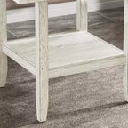 Set da pranzo rustico VECELO da 5 pezzi, tavolo quadrato in legno di gomma con ripiano e 4 sedie da pranzo imbottite senza braccioli per cucina, grigio