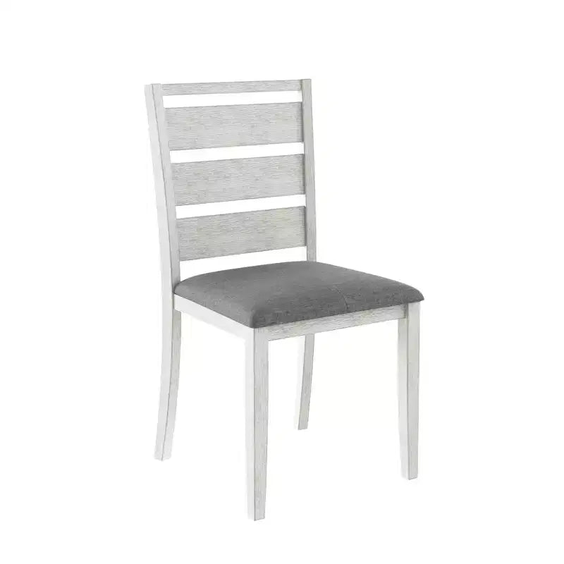 Set da pranzo rustico VECELO da 5 pezzi, tavolo quadrato in legno di gomma con ripiano e 4 sedie da pranzo imbottite senza braccioli per cucina, grigio