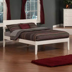 Letti HomeStock Full Size con testiera, finitura bianca