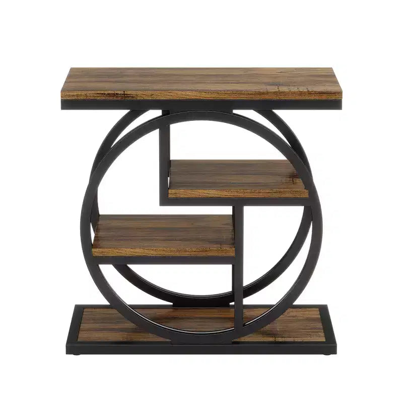 MAYEERTY Tavolino a 4 ripiani, facile da montare, in MDF rinforzato, struttura in metallo robusto