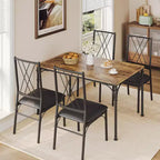Dining Table with 4 Chairs, 5 Piece Kitchen Table Set for Small Space