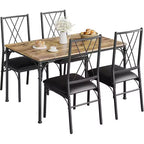 Tavolo da Pranzo con 4 Sedie, Set Tavolo da Cucina 5 Pezzi per Spazi Piccoli