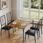 Tavolo da Pranzo con 4 Sedie, Set Tavolo da Cucina 5 Pezzi per Spazi Piccoli