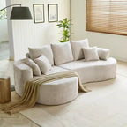 Christopher Knight Home Shamus 106 Modern Cozy Upholstered 4 Seater Curved Sectional Sofa with 7 Pillows