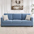 Canapé de 89 pouces, grand canapé 3 places, canapé rembourré en tissu chenille avec accoudoirs larges et coussins amovibles, pour salon, chambre à coucher