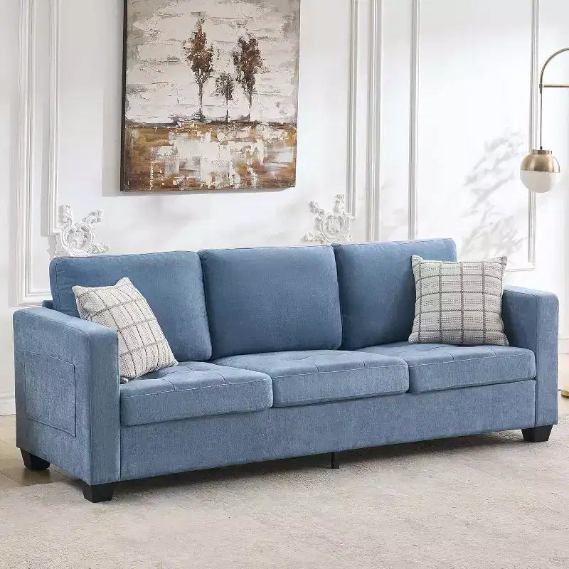 89 Inch Sofa, Oversized 3 Seat Sofa, Chenille Fabric Upholstered Sofa with Wide Armrest and Removable Cushion, for Living Room, Bedroom