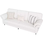 Canapés de 84 pouces pour salon, accoudoirs incurvés, coussins amovibles, molleton Teddy minimaliste, poches latérales, cadre en fer
