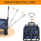 Karl Home Chariot de jardin bleu pliable et portable de 74,4 cm de large