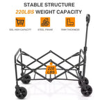 Karl Home Chariot de jardin bleu pliable et portable de 74,4 cm de large