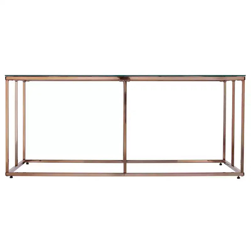 Nicholance Contemporary Glass-Top Cocktail Table - Champagne - SEI